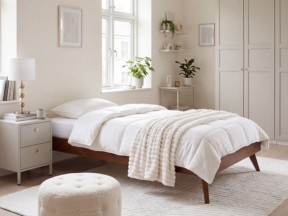 Bed without Headboard BERRIC 120 x 200 cm (EU Small Double) Dark Ash Wood