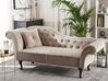 Left-Hand Chaise Longue LATTES Velvet Beige