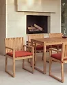 Set mit 2 Stühlen und Sitzkissen SASSARI PREMIUM zertifiziertes Akazienholz Rot