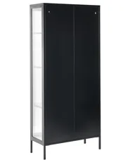 Glass Display Cabinet GLEORA Metal Black_1091177