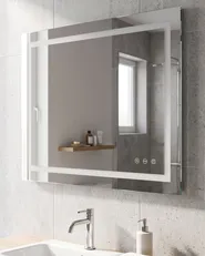 LED-Badezimmer-Spiegel PRENOIS 80 cm 60 cm Silber_932282