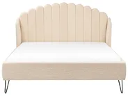 Bed Boucle AMBILLOU 140 x 200 cm (EU Double) Beige_967213