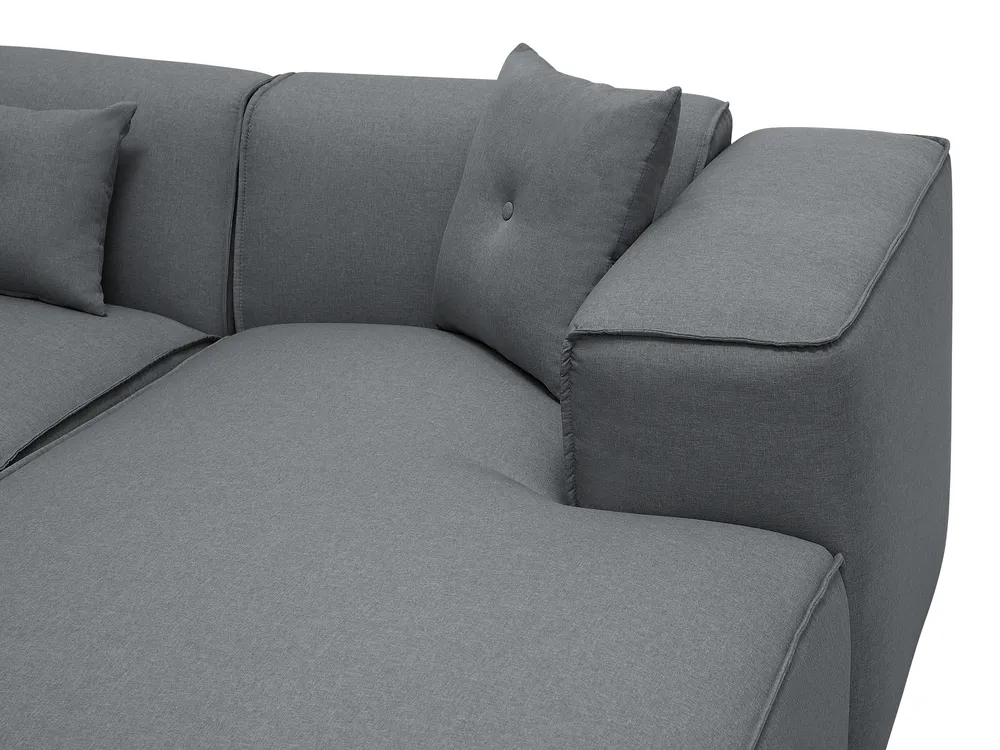Corner Sofa 3 Seater DOLVA Fabric Dark Grey Left Hand_745540