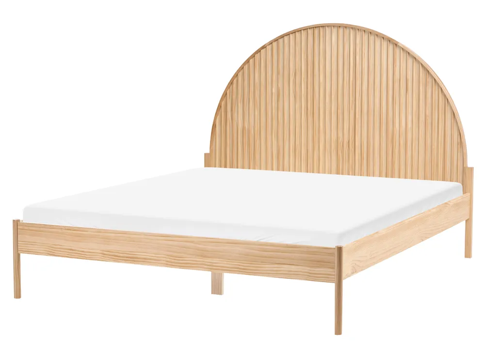 Bett mit Lattenrost Kiefernholz MASCORTEL 160 x 200 cm Hellbraun