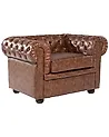 Sessel CHESTERFIELD Kunstleder Goldbraun