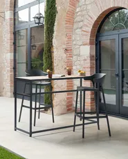 Garten-Barhocker 2er Set GUBBIO Schwarz_1000564