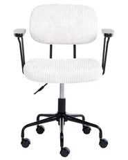 Desk Chair ALGERITA Corduroy Off-White_1083589