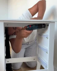 Nachttisch mit 3 Schublade LANE Weiß_1026062