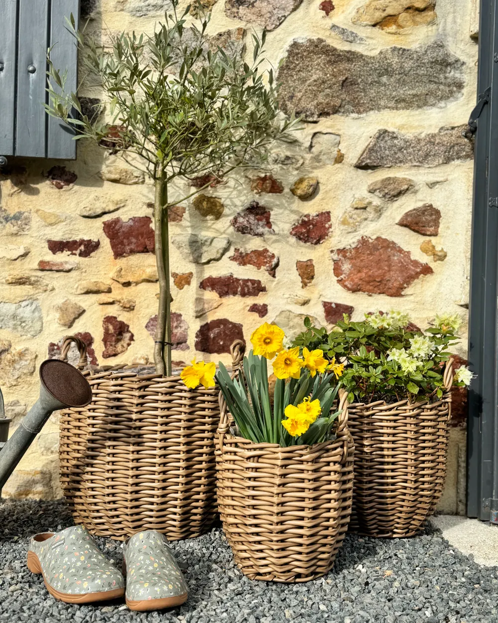 Blumenkorb 3er Set AUCUBA 26/34/44 cm Hellbraun