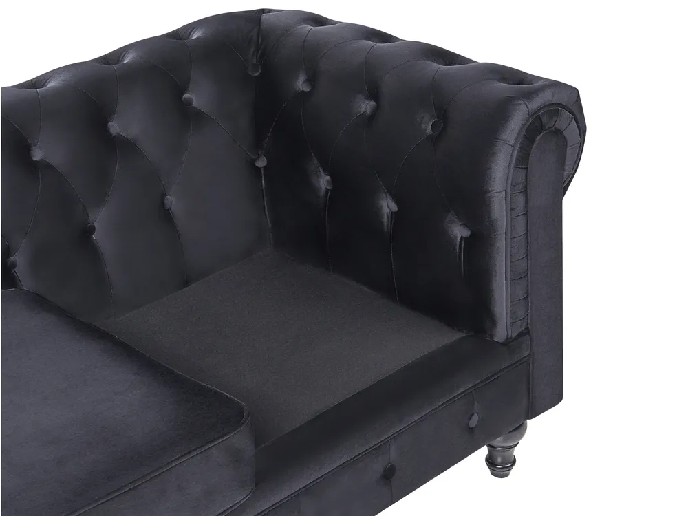 Sofa 3 Seater CHESTERFIELD Velvet Black_1065199