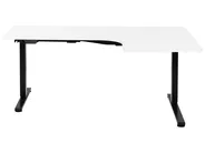 Eckschreibtisch elektrisch höhenverstellbar DESTINES 160 cm 109 cm Weiß / Schwarz rechtsseitig_927817