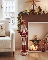 Weihnachtsdekoration KINNARI 80 cm Nussknacker Rot / Weiß_1175222