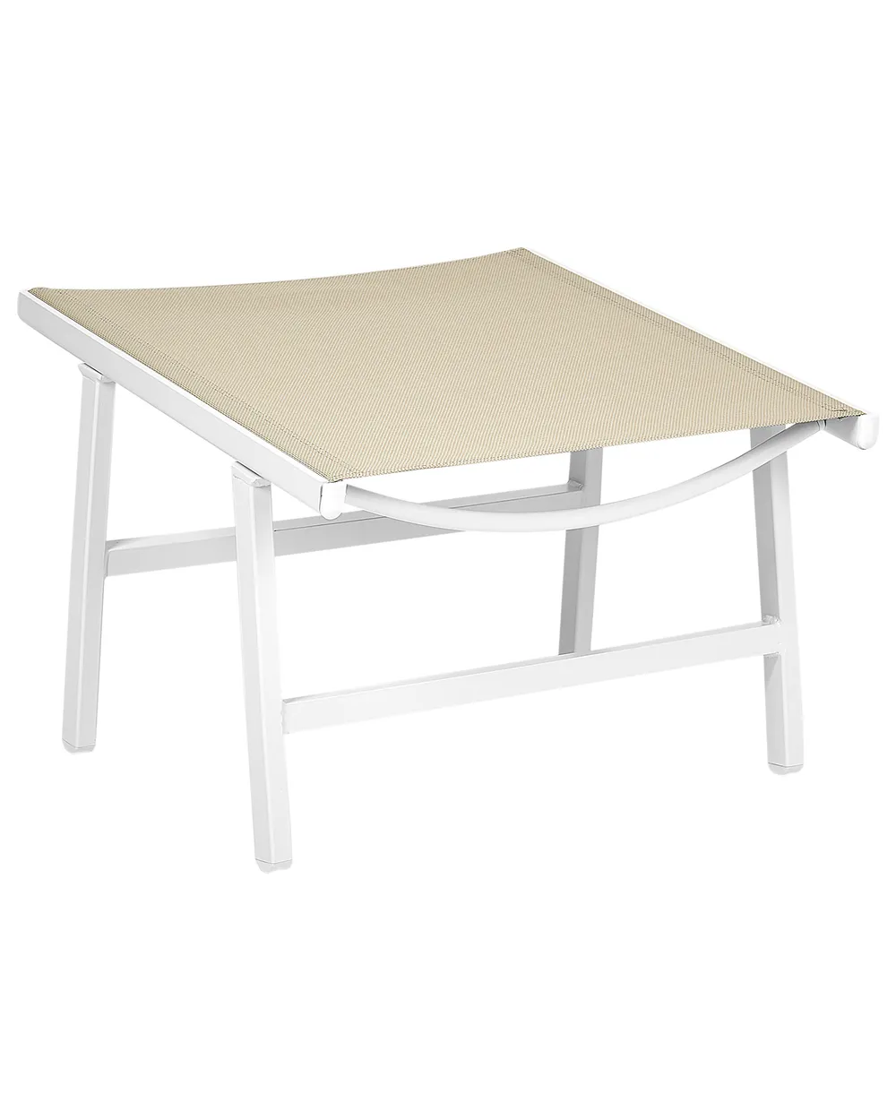 Gartenstuhl MARCEDDI mit Fußstütze Metall Weiß / Beige_928409