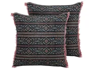 Dekokissen 2er Set RUTA 45 x 45 cm Samtstoff Bunt Blumenmuster_838941