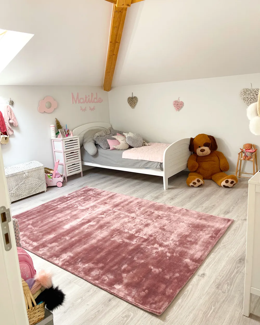 Rug GESI Pink 80 x 150 cm Viscose_902917