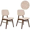 Esszimmerstuhl 2er Set ELAINE Bouclé Dunkelbraun / Beige