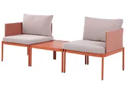 Ensemble de salon de jardin avec table 2 places TERRACINA Métal Orange_826668