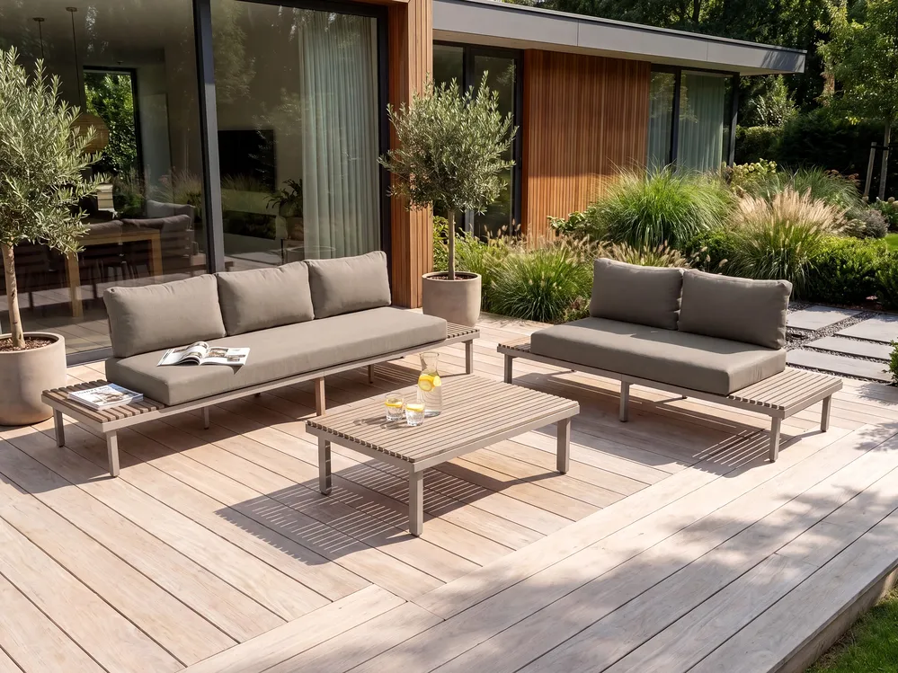 Garden Sofa 3 Seater FIVIZZANO Acacia Wood Beige_1151023