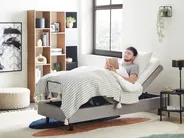 Verstellbares Bett ohne Kopfteil Stoff DUKE II 80 x 200 cm Hellgrau_952098