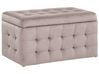 Ottomane mit Stauraum MICHIGAN Samtstoff Rosa