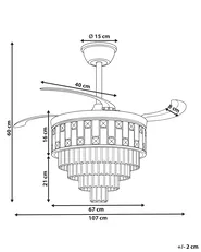 Plafondventilator met verlichting ALAPAHA met afstandsbediening LED Goud_1125780