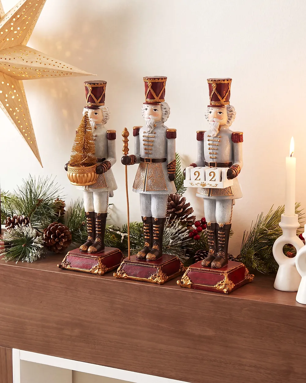 Set van 3 figuren LED PELLOSNIEMI 32 cm Notenkraker Meerkleurig_1175296