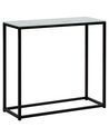 Console Table DELANO Tempered Glass Marble/ Black