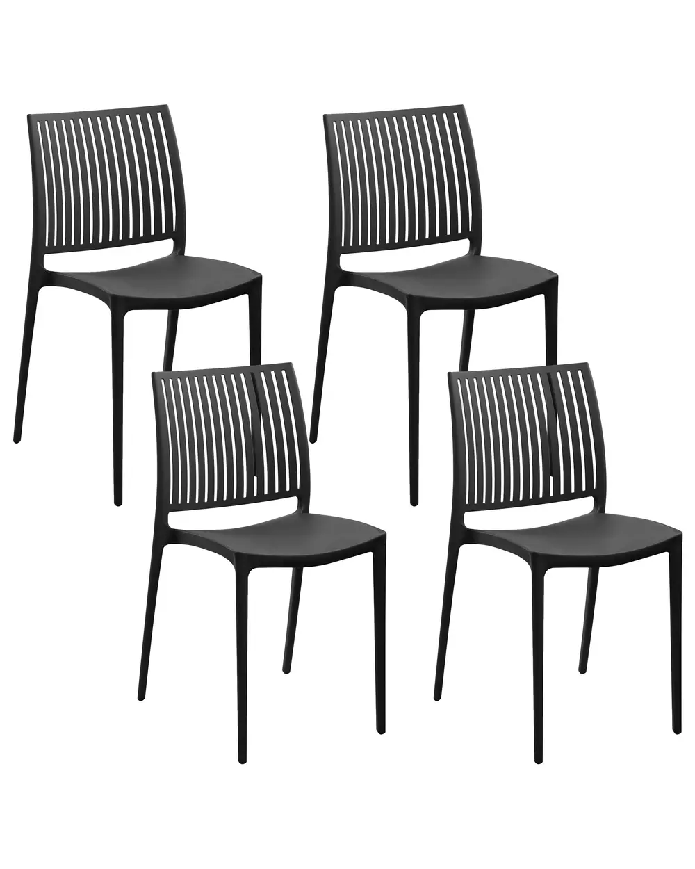 Gartenstuhl 4er Set ILLUMANI Schwarz_1077484