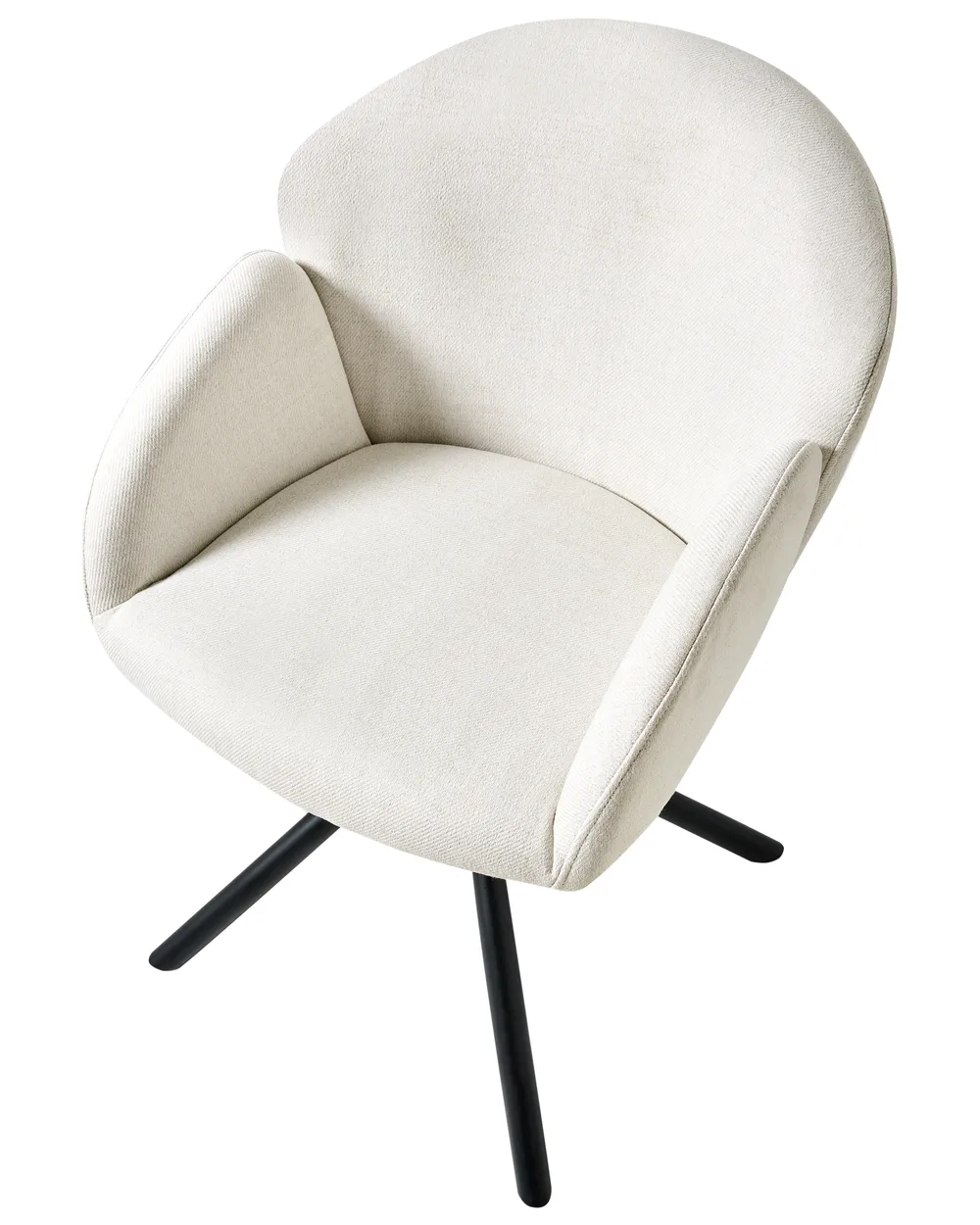 Set of 2 Dining Chairs Swivel MAYBEE Fabric Off-White_993038