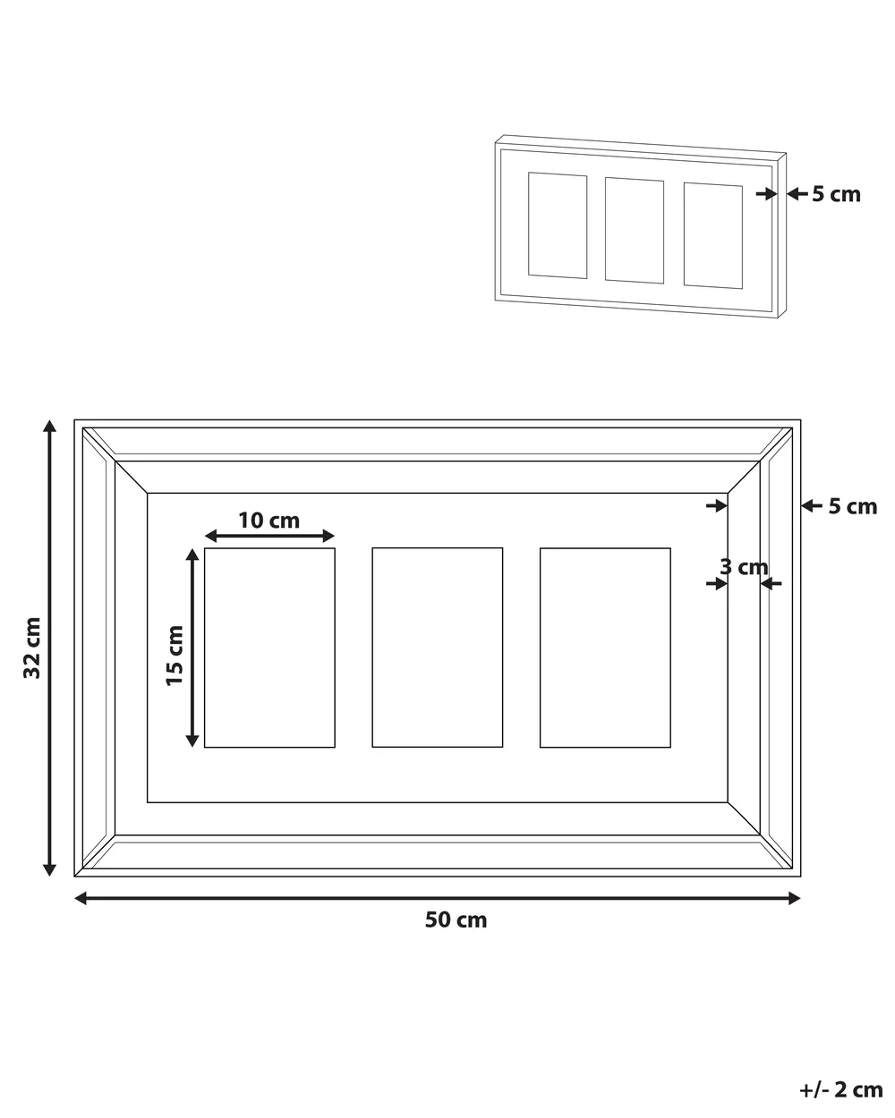 Frame for 3 Photos MAKENI Silver_784768