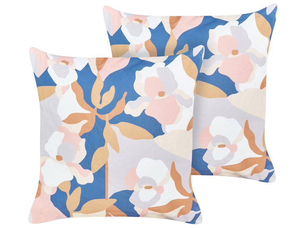 Set of 2 Outdoor Cushions VEREZZI Floral Pattern 45 x 45 cm Multicolour