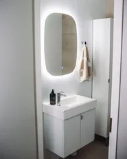 LED-Badezimmer-Spiegel BERGERAC 58 cm 78 cm Silber_920209
