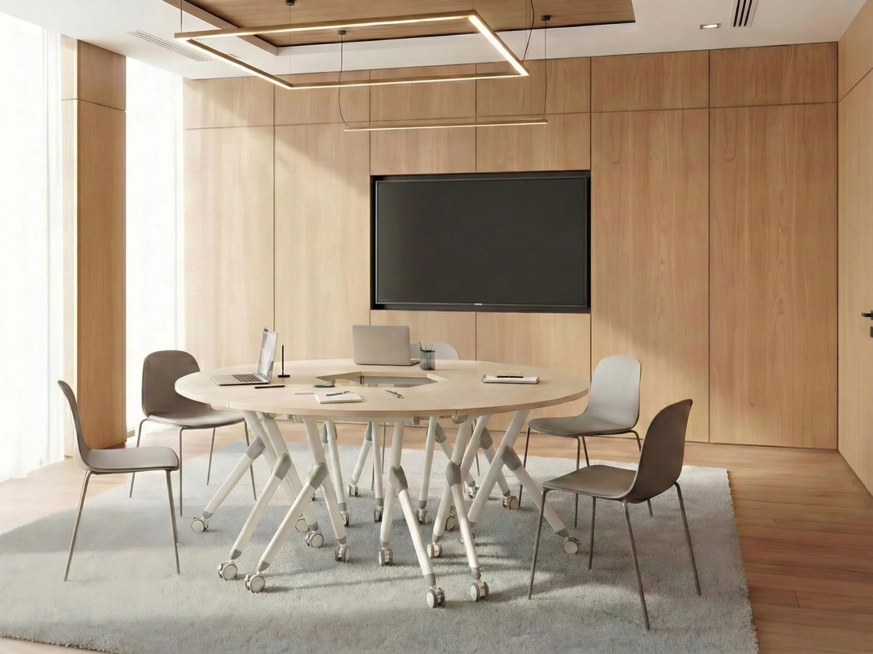 Klappbares Eck-Schreibtischmodul BENDI 90 cm 64 cm Hellbraun_1030762