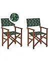 Gartenstuhl 2er Set CINE Akazienholz Dunkelgrün