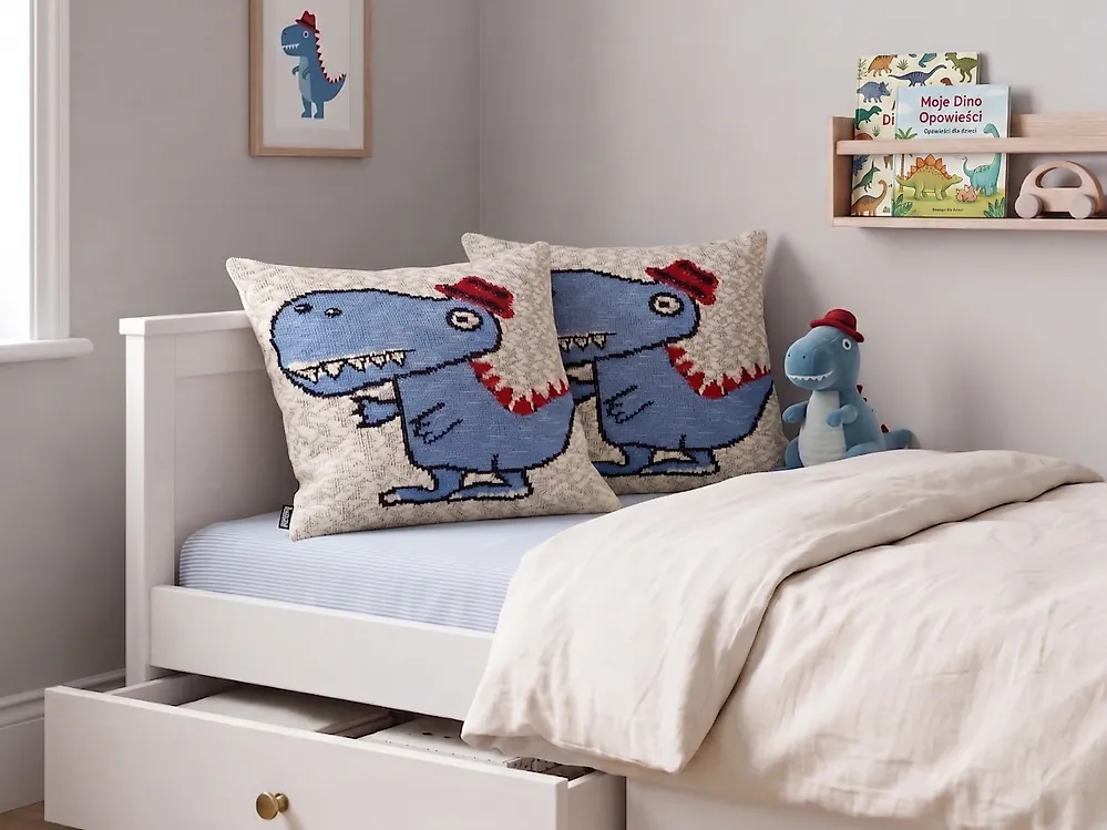 Set of 2 Decorative Cushions GAMBIR 45 x 45 cm Cotton Blue_1188356