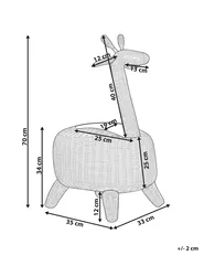 Kinder Aufbewahrungskorb Giraffe HAINAN Rattan Naturfarben_893641