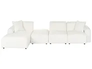 Modul Ecksofa 3-Sitzer HEDE mit Ottomane Bouclé Weiß rechtsseitig_1091927