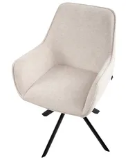 Esszimmerstuhl drehbar MORNAS Kunstleinen Hellbeige_1037110