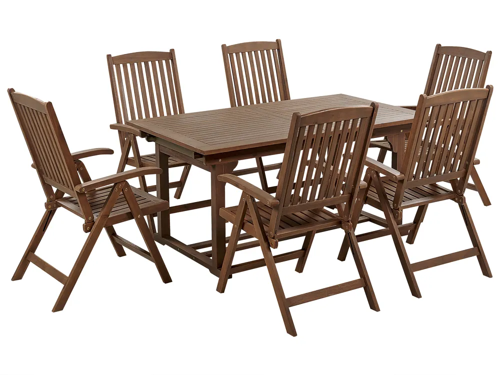 Gartenmöbel Set 6-Sitzer AMANTEA Akazienholz Dunkelbraun_871808