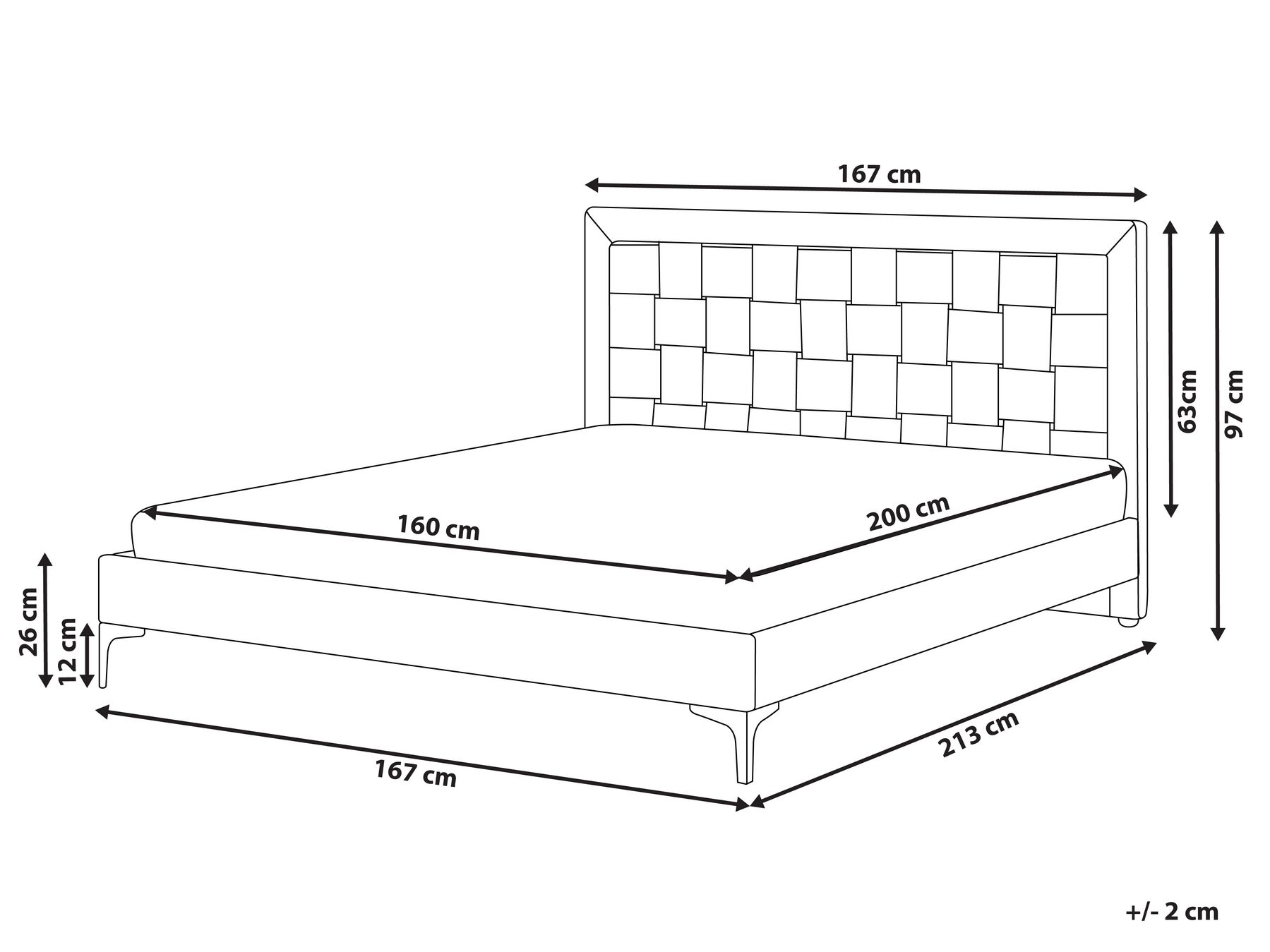 Bett mit Lattenrost Samtstoff LIMOUX 160 x 200 cm Schwarz_867220