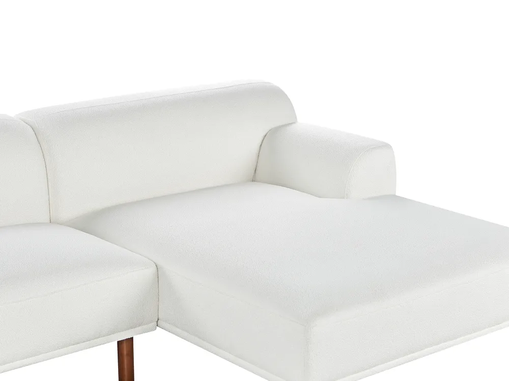 Ecksofa 3-Sitzer HOLT Bouclé Weiß linksseitig_959492