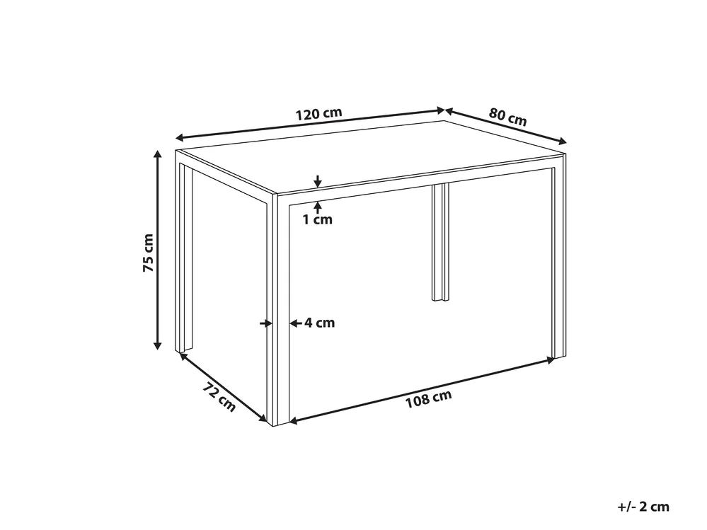 Dining Table LAVOS Black 120 cm 80 cm Tempered Glass_998694