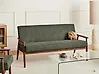 Sofa 3-Sitzer ESRUM Stoff Dunkelbraun / Grün