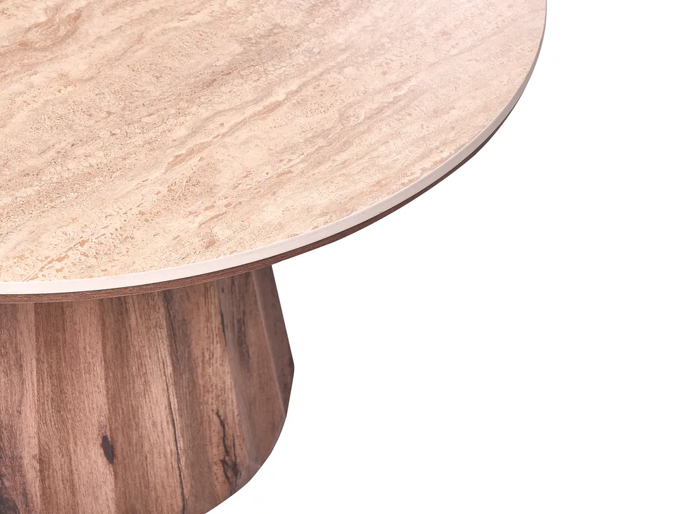 Coffee Table SABRINA Travertine Effect Brown_1144561