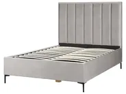 Schlafzimmer Set SEZANNE Samtstoff Hellgrau 140 x 200 cm_800110