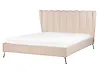 Bett mit Lattenrost Samtstoff MIRIBEL 160 x 200 cm Beige
