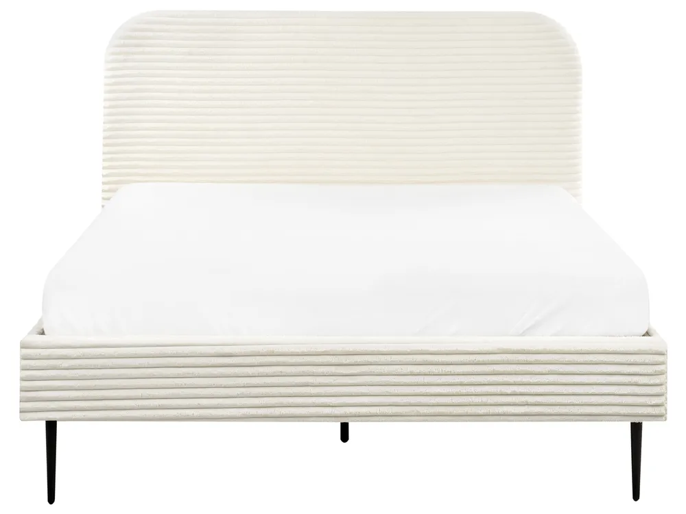 Bett mit Lattenrost Cord FLAYAT 140 x 200 cm Cremeweiß_967643