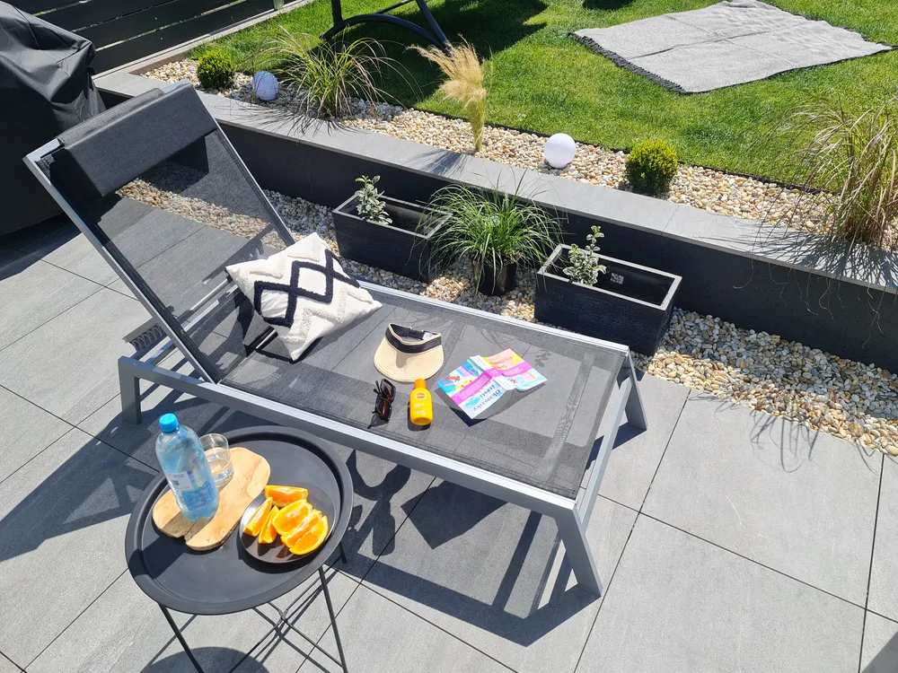 Sonnenliege CATANIA mit Relaxfunktion Metall Schwarz_828280
