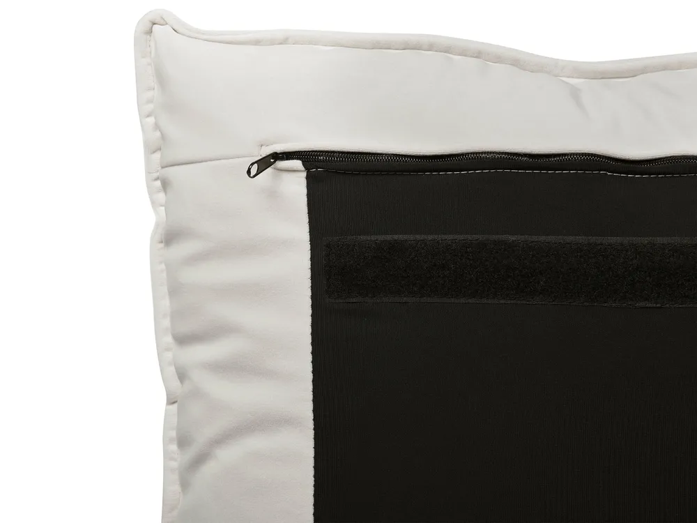 Bett mit Lattenrost Samtstoff BAJONNA 160 x 200 cm Cremeweiß_1009583