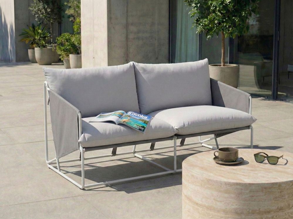 Gartensofa 2-Sitzer PONTE Metall Grau